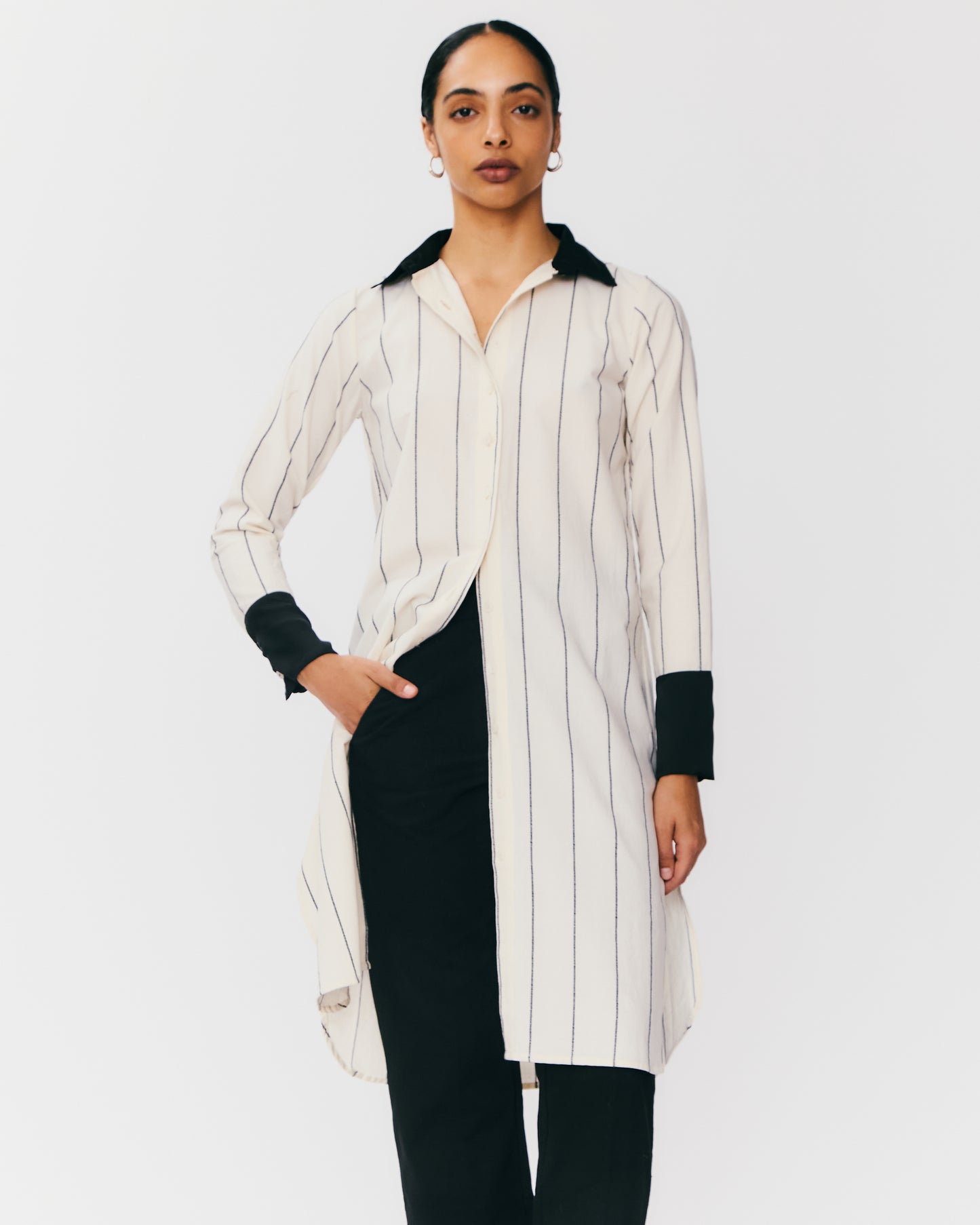 Chemise Listras Preto