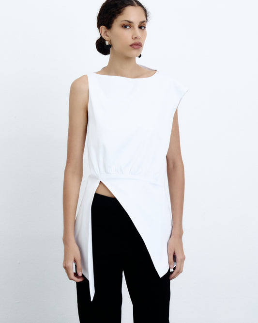 Blusa Fenda Branca